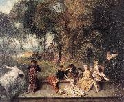 WATTEAU, Antoine Merry Company in the Open Air1 oil